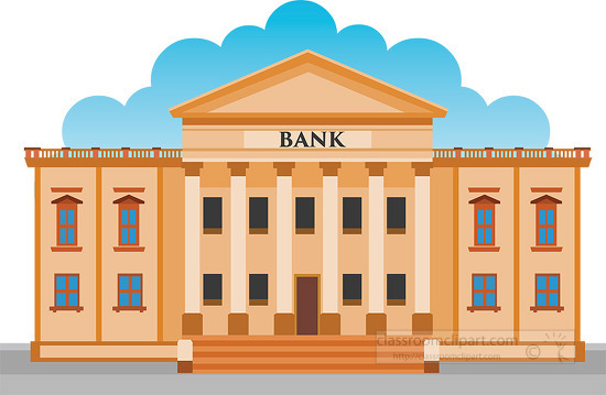 large bank building external view clipart