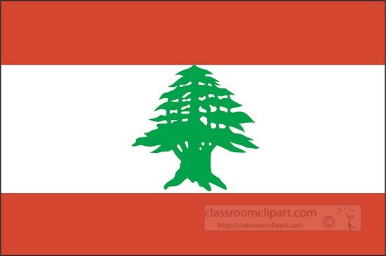 lebanon flag flat design clipart