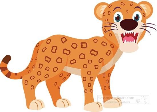 leopard showing teeth clipart