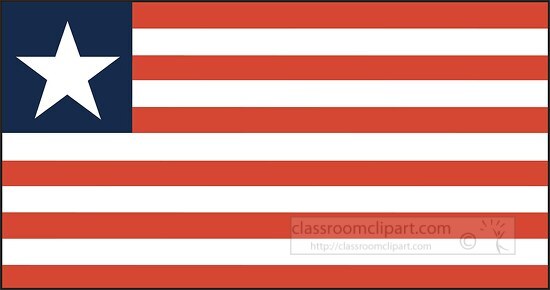 Liberia flag flat design clipart