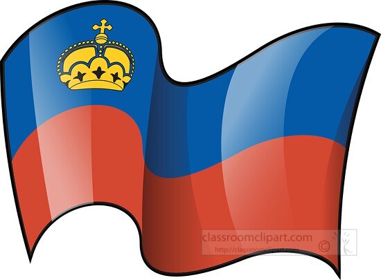 liechtenstein wavy country flag clipart