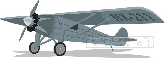 lindbergh airplane spirit of st louis clipart