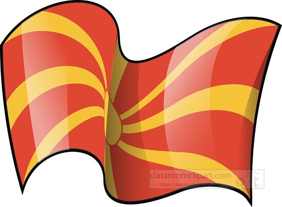 Macedonia wavy country flag clipart