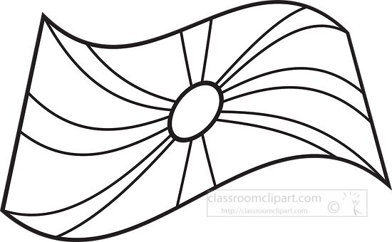 Macedonia wavy flag black outline clipart