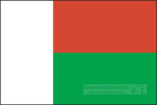 Madagascar flag flat design clipart