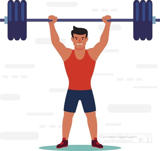 man weight lifting sports clipart