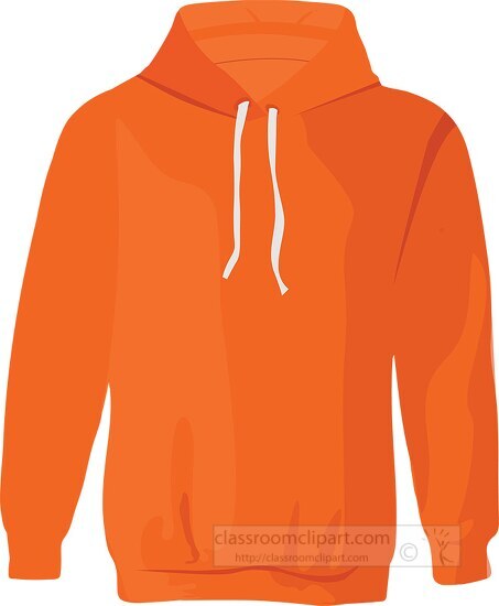 mans orange hoodie vector clipart image crca324