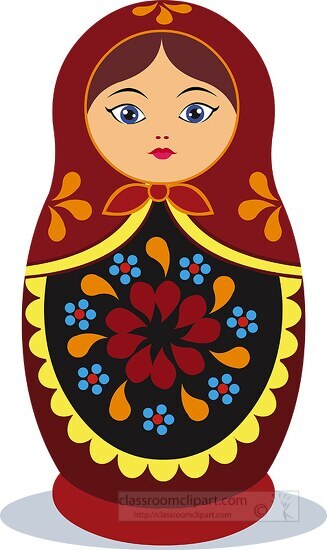 matryoshka russian nesting doll russia clipart