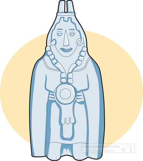 mayan figure artifact clipart 03A