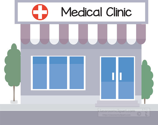 medical clinic 2 building clipart 046