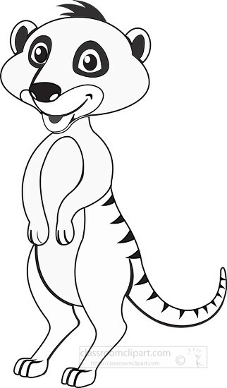 meerkat clipart black white outline clipart