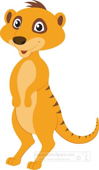 meerkat standing on back legs clipart