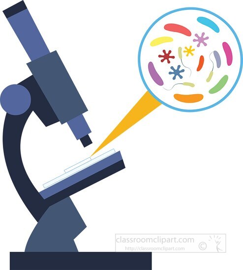 microscope with slides of microscopic organism clipart