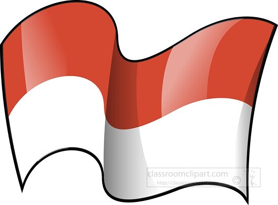 Monaco wavy country flag clipart