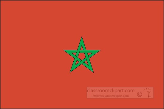 Morocco flag flat design clipart