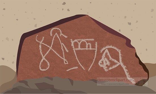 new mexico petroglyps carved rock clipart image