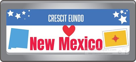 new mexico state license plate with motto clipart