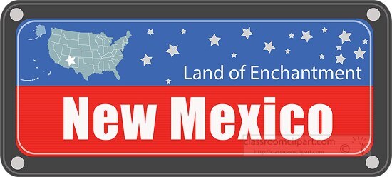 new mexico state license plate with nickname clipart