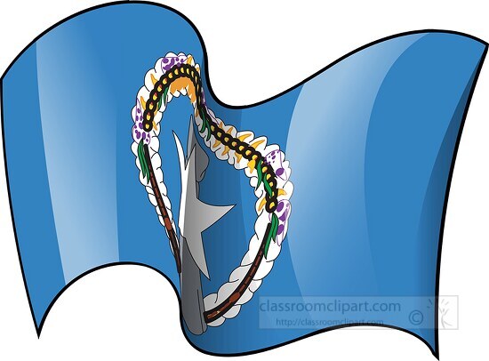 North Mariana Islands state flag waving clipart