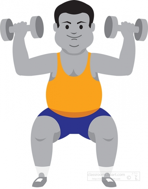 overweight man working out with weights physical fitness gray co