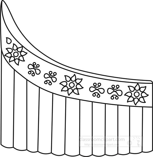 Pan flute black outline Clipart