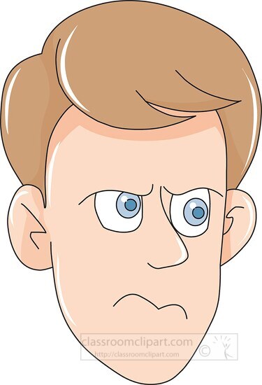 petulant facial expression clipart