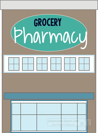 pharmacy exterior building clipart