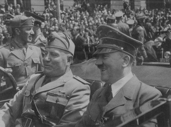 Adolf Hitler and Benito Mussolini