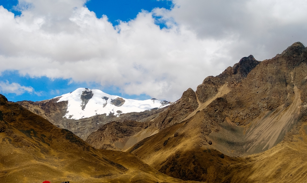 Peru, Andes Mountains, snowcapped peaks