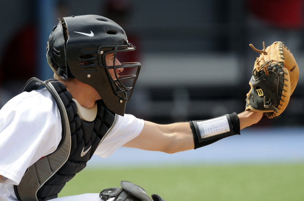 catcher Jack Lupo awaits the pitch