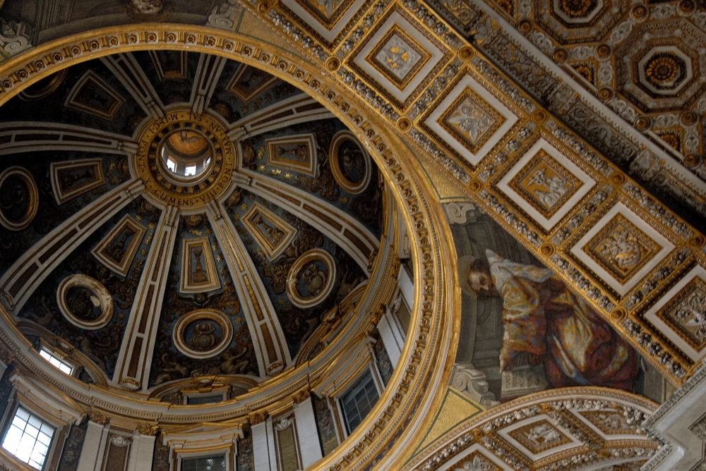 close up dome interior st peters basilica photo 0844A