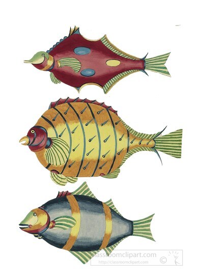 colorful whimsical fish clipart illustration