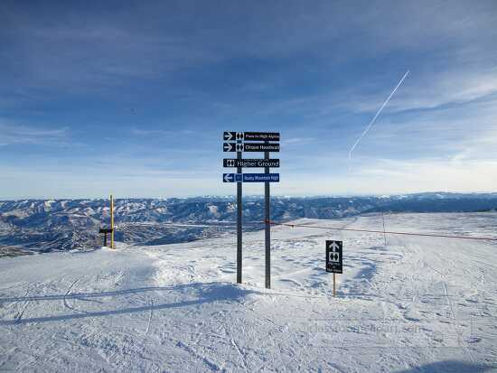 Direction signs on the slopes of Snowmass