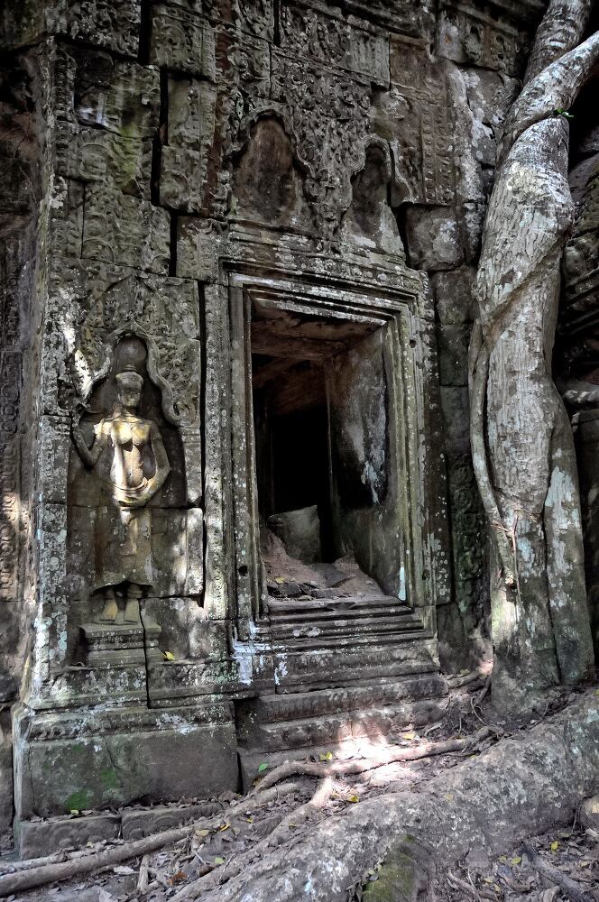 Doorway in the Ancient Temple at Angkor Wat Cambodia