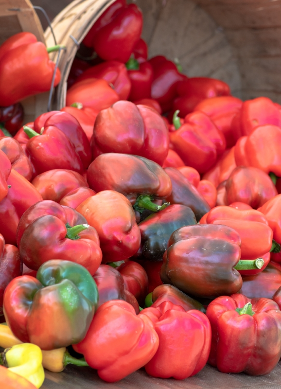 green red Peppers Fresh Raw Market Vegetables