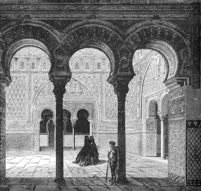 hall ambassadors seville spain historical engraving 012