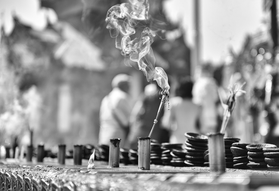 Incense burning Shwedagon Pagoda in Yangon Myanmar