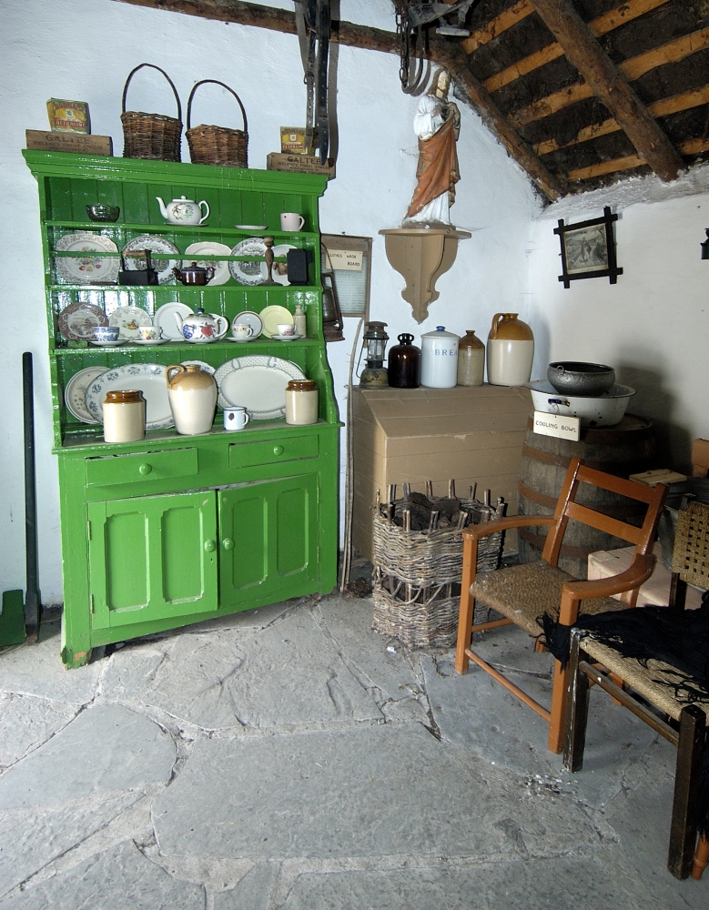 Interior of a 19th century  bog village