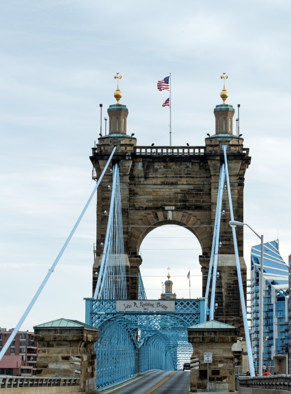 John A. Roebling Suspension Bridge over the Ohio River in Cincin