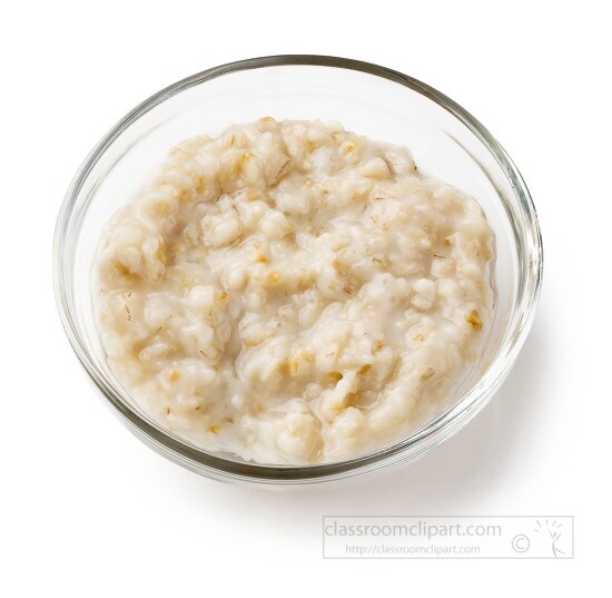 ooked oatmeal in clear bowl