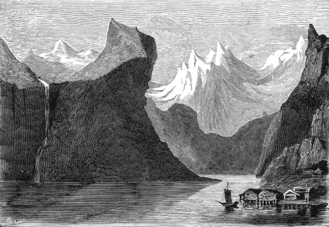 rocky mountain peaks norway historical engraving 017