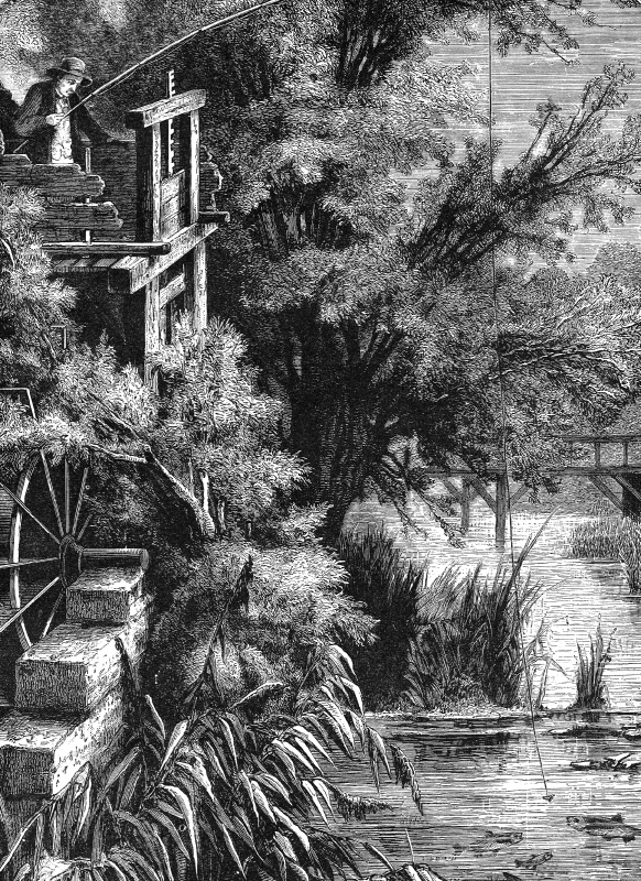 scene on a creek emptying into little juniata historical illustr