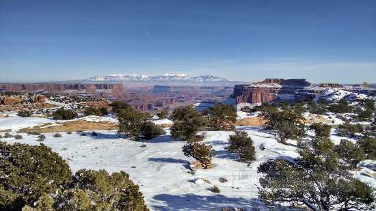 Snow capped peaks of the La Sal Mountain Range utah