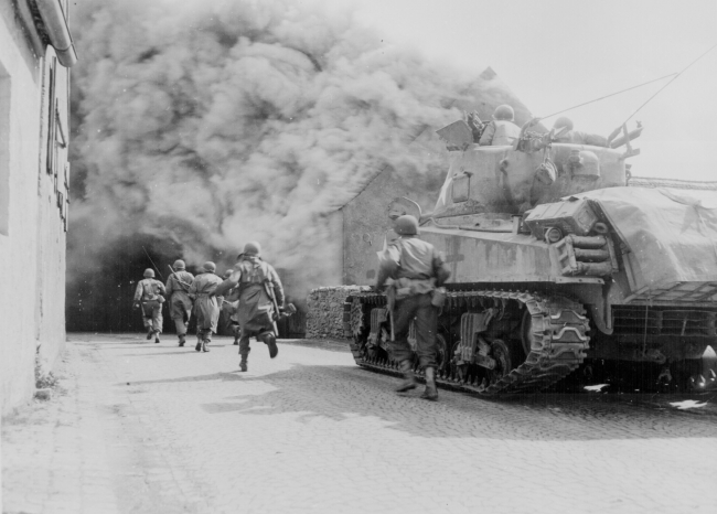 Soldiers of the 55th Armored Infantry Battalion