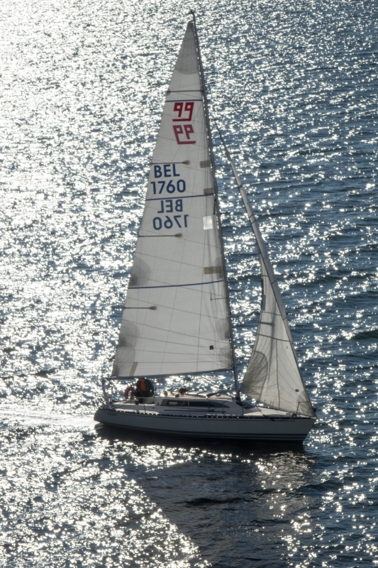 Sun Hitting Sailboat Near Helsinki Finland