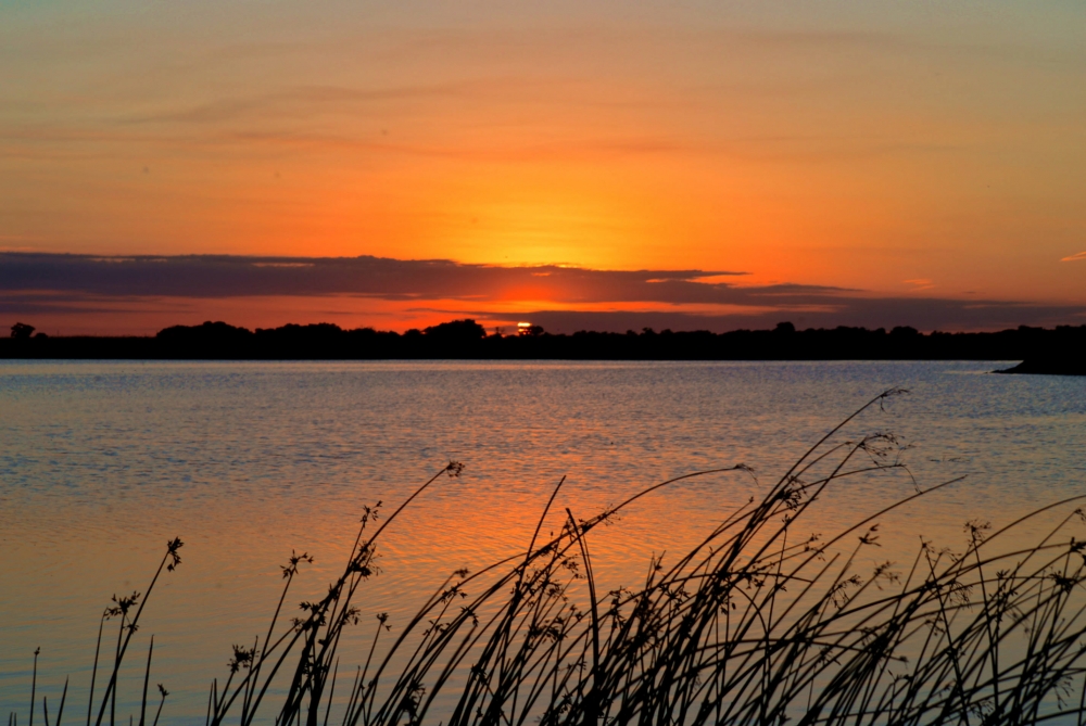 sunset at Quivira National Wildlife Refuge in kansas