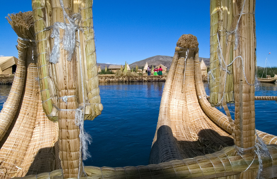 Traditional reed boats Lake Titicaca