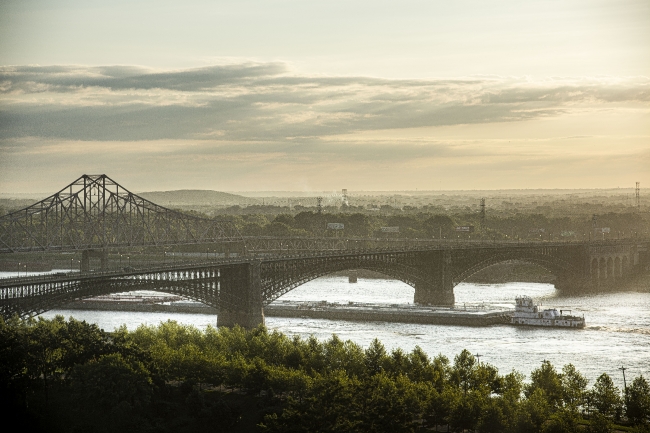 view of bridges over the mississipi river st louis