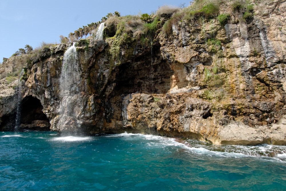 Water Fall Off Coast Of Anatalya Turkey