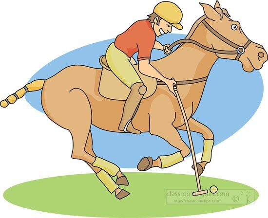 polo rider on horse clipart